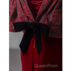 Beautiful Mermaid Off The Shoulder Long Red Evening Prom Dresses