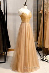 Beautiful Tulle Beaded Sweetheart Party Dresses, A-Line Tulle Floor Length Evening Prom Dresses