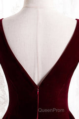 Beautiful Wine Red Simple Long A-Ine Wedding Party Dresses, Dark Red Evening Prom Dresses