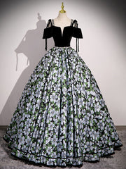 Black A-Line Satin Long Prom Dress, Black Long Evening Dress