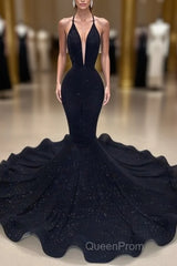 Black Mermaid Evening Prom Dresses