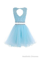 Black Two Piece Tulle Homecoming Dress, Lovely Party Dress