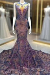 Blue Robe De Soiree Mermaid Scoop Appliques Sequins See Through Long Evening Prom Dresses Evening Prom Gown Evening Dresses