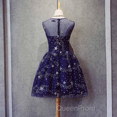 Blue Short Beautiful Homecoming Dresses Tulle SleevelessEvening Prom Dresses, Blue Party Dresses