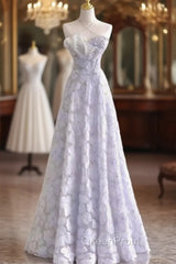 Blue Tulle Sequins Flower Evening Prom Dresses