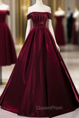 Burgundy Off the Shoulder Beading Quinceanera Dresses