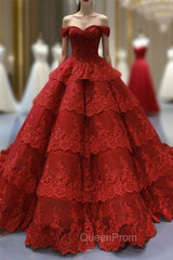Burgundy Tulle Lace Appliques Off the Shoulder Evening Prom Dresses With Beading