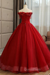 Burgundy tulle lace long Evening Prom Dresses burgundy tulle formal Dresses