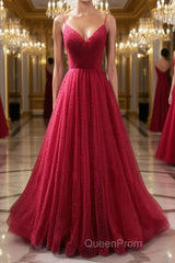 Burgundy v neck tulle long Evening Prom Dresses, burgundy tulle formal Dresses