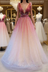 Burgundy v neck tulle sequin long Evening Prom Dresses burgundy evening Dresses