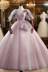 Cameo Brown Tulle Appliques Beading Quinceanera Dresses