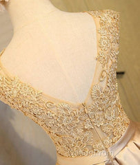 Champagne Lace Short Evening Prom Dresses, Cute Homecoming Dresses
