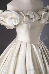 Champagne Satin Long Prom Dress, Beautiful A-Line Evening Party Dress