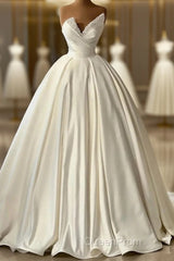Charmeuse Sleeveless White Wedding Dresses With Beading Off Shoulder Elegant Floor Length
