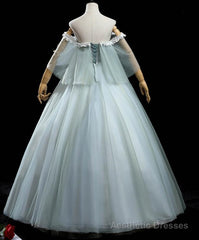 Charming Princess Light Green Tulle with Lace Flowers Prom Dress, Light Green Party Dress