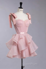 Chic Ball Gown Pink Organza Homecoming Dresses 16Th Birthday Outfits