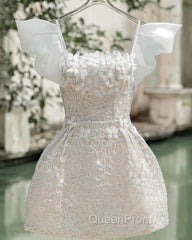 Chic Glitter A-Line Beaded Short Homecoming Dresses 18Th Birthday Outfits