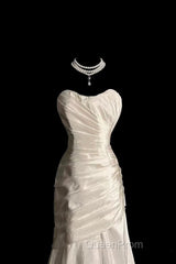 Chic Mermaid Sweetheart Taffeta Ivory Long Wedding Dresses Bridal Dresses