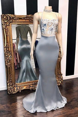 Chic Sequins Sleeveless Mermaid Evening Prom Dresses Glitter New Arrival Halter Red Evening Gowns
