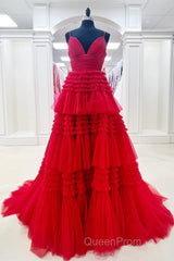 Princess Pink Tiered Layers Tulle Long Formal Gown