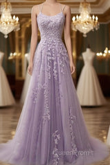 Custom Made Lace Lilac Evening Prom Dresses Violet Purple Long Evening Dresses