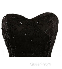 Sweetheart Short Black Lace Evening Prom Dresses, Black Lace Graduation / Homecoming Dresses