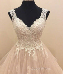 Custom Made Tulle Lace Long Evening Prom Gown, Lace Evning Dresses