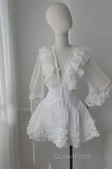 Cute A Line White Homecoming Dresses 18Th Birthday Outfits