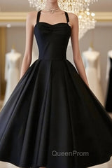 Cute Black Retro Short Evening Prom Gown, Retro Evening Prom Dresses