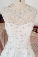 Cute round neck tulle lace short Evening Prom Dresses lace bridesmaid Dresses