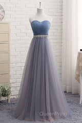 Cute Sweetheart Neck Tulle Evening Prom Dresses, Tulle Bridesmaid Dresses