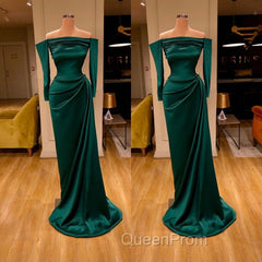 Dark Green Off-the-Shoulder Mermaid Evening Prom Dresses Long Evening Gowns Online