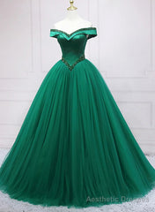 Dark Green Princess Long Formal Dress Green Party Dress Sweet 16 Dress prom dresses shops