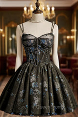 Dark Grey Sequins Lace Up Short Tulle Homecoming Dresses, Grey Party Dresses