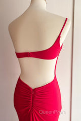 Simply Barbie Pink Mermaid One Shoulder Long Formal Dresses