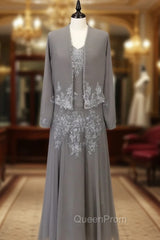 Elegance Long Sleeves Tea-Length Mother of the Bride Dresses