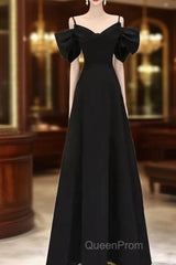 Elegant A Line Black Long Evening Prom Dresses Formal Evening Dresses