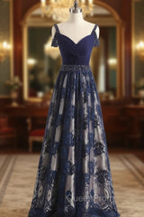 Elegant A-line Long Evening Dresses Beads Sash Straps Zipper Back Evening Prom Celebrity Dresses