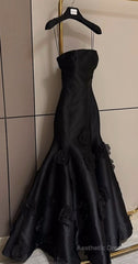 Elegant Black Spaghetti Straps Prom Dress Wedding Party Dresses