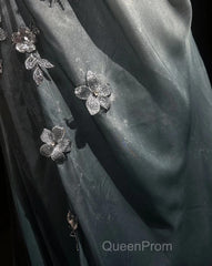 Elegant Chiffon Mermaid Gown For Evening Prom&Party Spaghetti Strap Sequined Applique Evening Gown