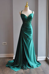 Elegant Green Sweetheart Neck Mermaid Long Evening Prom Dresses Gorgeous Evening Dresses