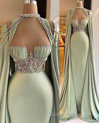 Elegant Long Mermaid Evening Prom Dresses, Unique Evening Prom Dresses