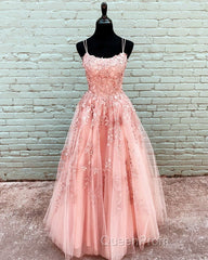 Elegant Evening Prom Dresses Ball Gown Tulle Floor Length Lace Embroidery