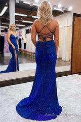 Elegant Royal Blue Mermaid Long Party Dress