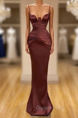 Elegant Spaghetti-Straps Mermaid Evening Party Gowns Long Evening Prom Dresses