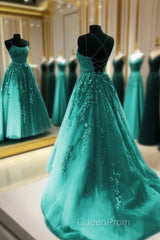 Elegant Tulle And Lace Evening Prom Dresses With Appliques
