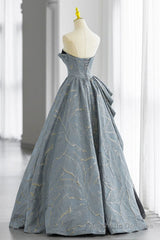 Unique Strapless Floor Length New Arrival Prom Gown, Puffy Evening Dress