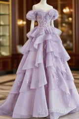 Fairy A Line Off The Shoulder Lilac Evening Prom Dresses Evening Dresses