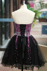 Fancy Sweetheart Lace-Up Short Homecoming Dresses With Beading