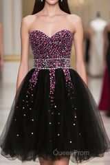 Fancy Sweetheart Lace-Up Short Homecoming Dresses With Beading